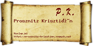 Prosznitz Krisztián névjegykártya